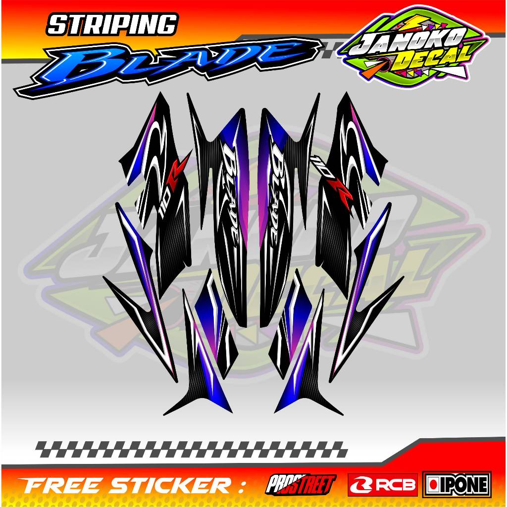 STRIPING VARIASI HONDA BLADE 110 R / STICKER LIST VARIASI MOTOR BLADE 110 R