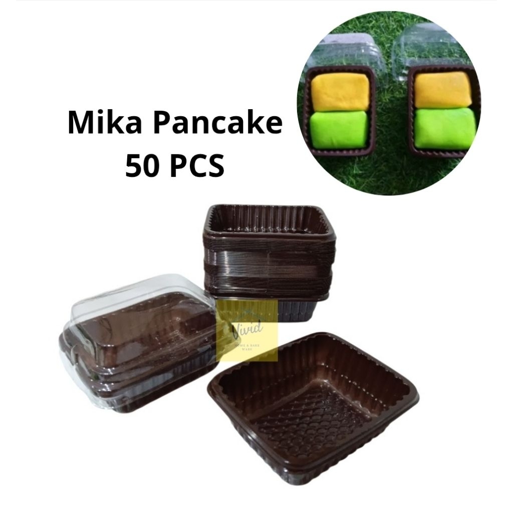 [50 PCS] Mika Pancake Durian - Mika Mochi Kue Kecil - Kotak Mika Pancake Mini - Mika Durian Coklat -