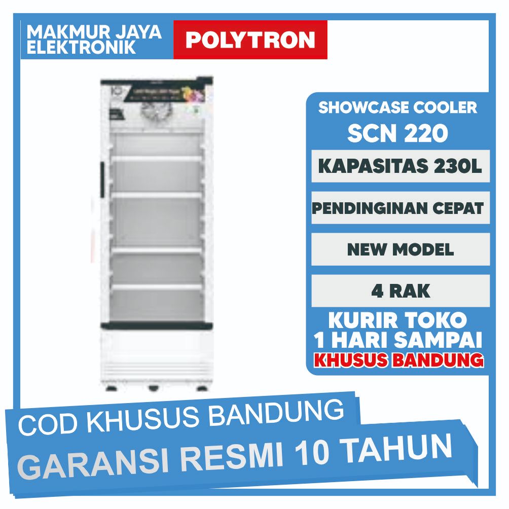 SHOWCASE POLYTRON SCN 220 4 RAK DISPLAY COOLER KULKAS LOW WATT
