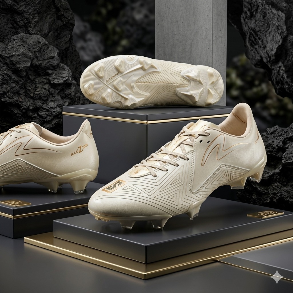 Sepatu Bola SPECS Accelerator Illuzion 3 Pro Boaz FG Cream Premium Original Limited Edition