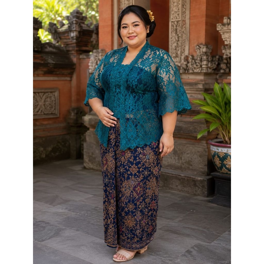Kebaya Brokat Metalik Jumbo Tangan Lonceng Untuk Dewasa/Kebaya Brokat Jumbo/Kebaya Brokat Metalik/Ke