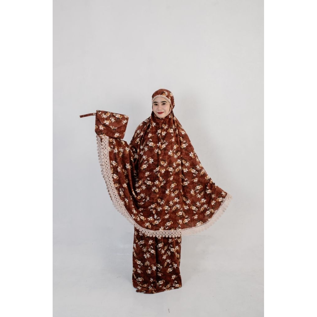 *MUKENA.RAYON.LOVELY*RendaKecilBahanAdemMotifBungaElegan