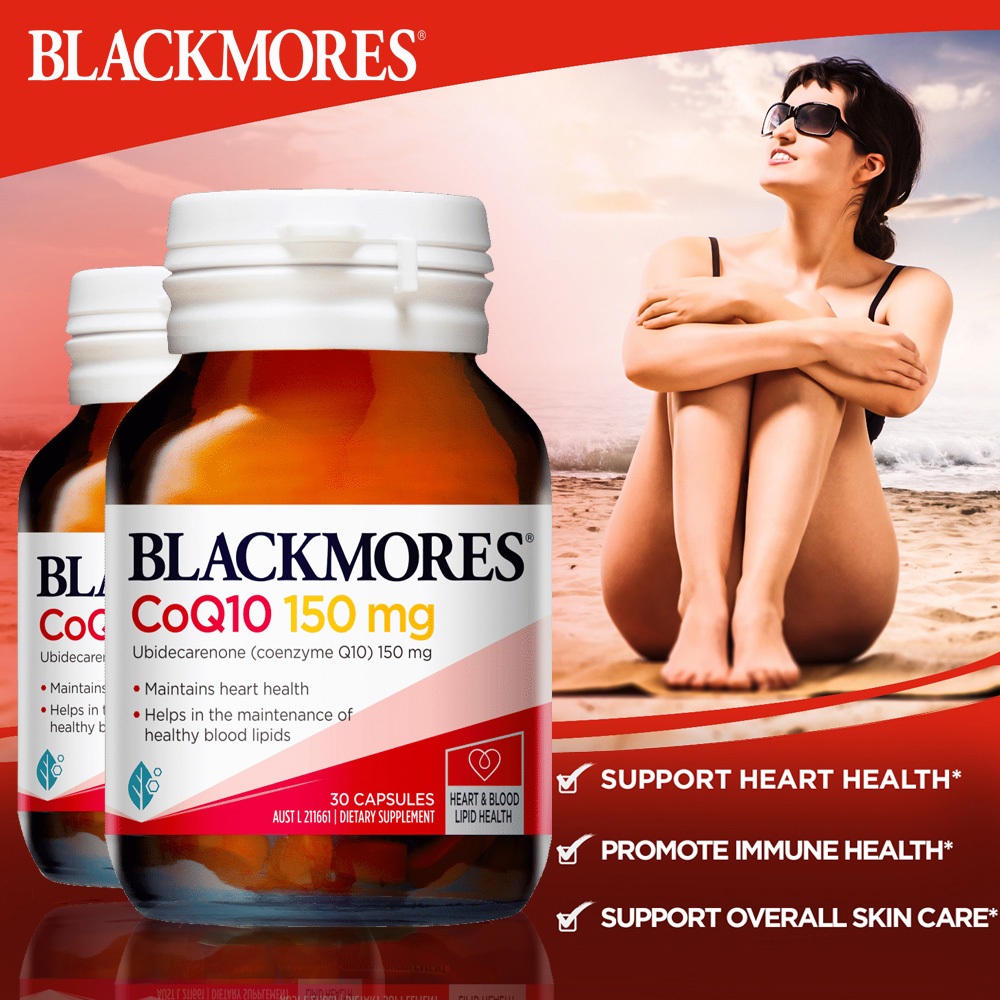 BLACKMóRES CoQ10 150mg 30 Capsules /300mg Coenzyme Q10