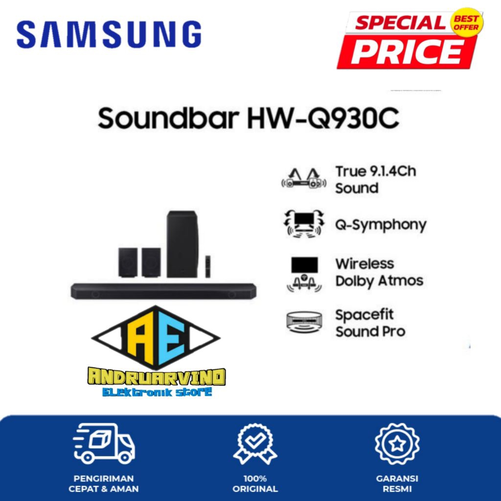 SAMSUNG SOUNDBAR Q SERIES HW-Q930C 9.1.4CH DOLBY ATMOS SUBWOOFER WIRELESS  HWQ930C