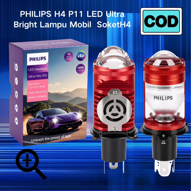 Philips H4 P11 LED Untuk Upgrade Pencahayaan Mobil Motor Soket H4