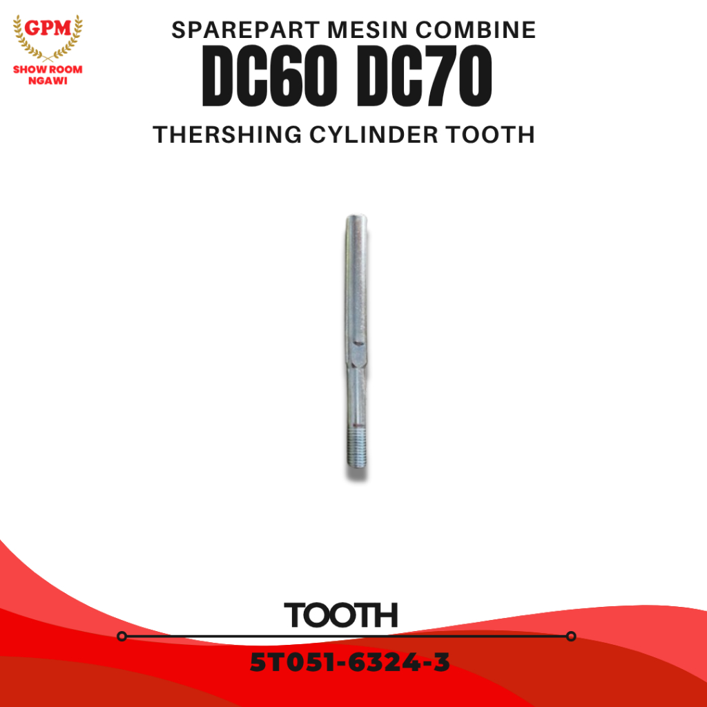 Sparepart Suku Cadang Tooth 5T051-6324-3 Thersing Cylinder Untuk Mesin Panen Padi Combine Harvester 