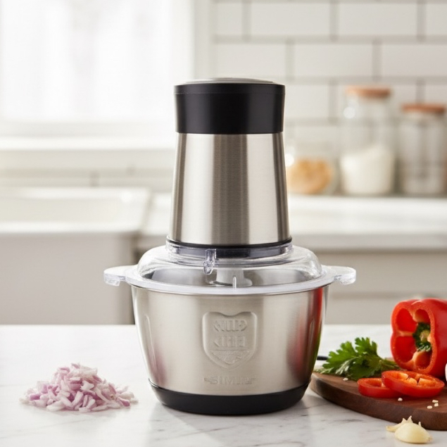 Chopper Daging Stainless Blender Mini Giling Daging Sayur Bawang Manual Serbaguna Tajam