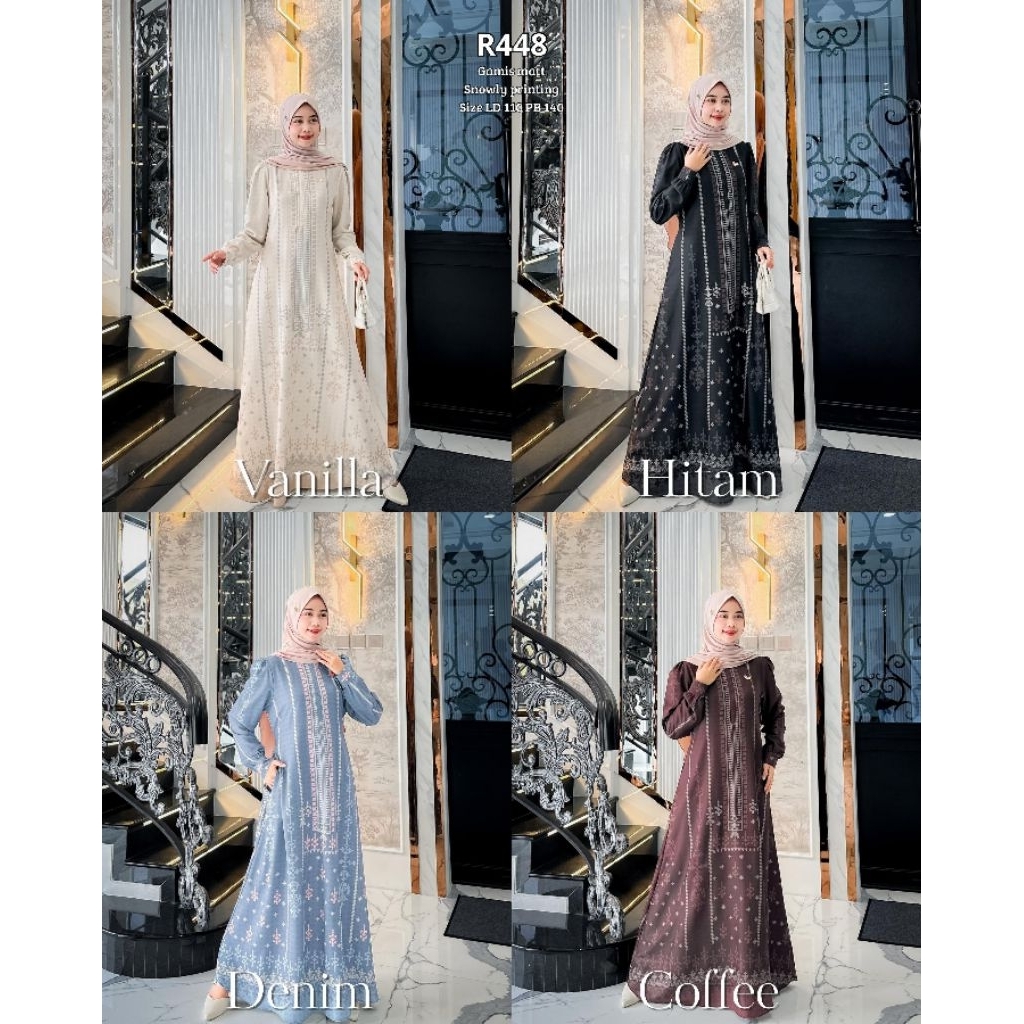 Ribyka R448 Gamis Snowly Printing
