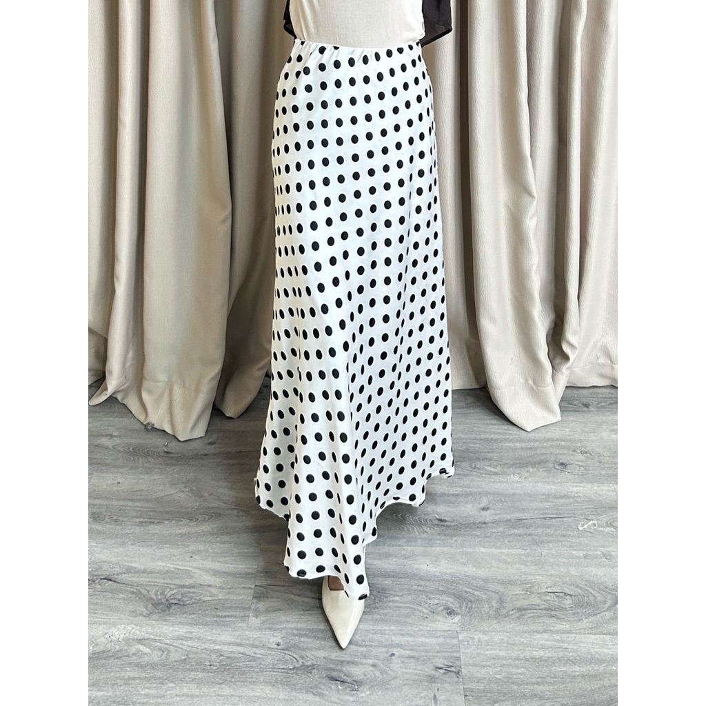 ABINAYA - Dania POLKADOT Skirt / SILK MERMAID POLKADOT POLKA DOT Premium Duyung Rok Flare Rok Mermai