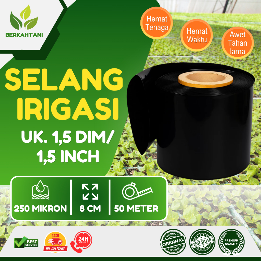 Selang Drip Selang Irigasi Selang Sawah Hitam 1.5 Inch 1.5 Dim 50 Meter