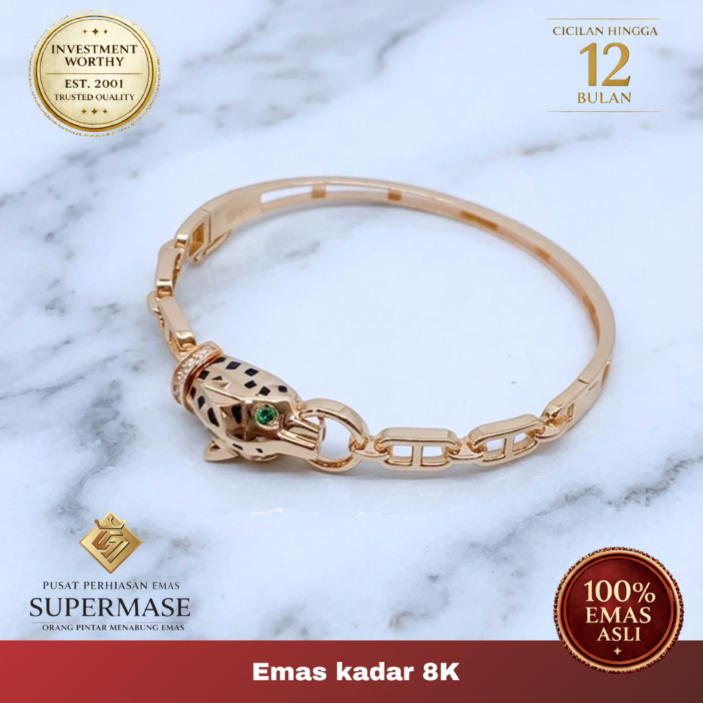 Gelang Bangle Emas 8K Macan Tutul - Supermase