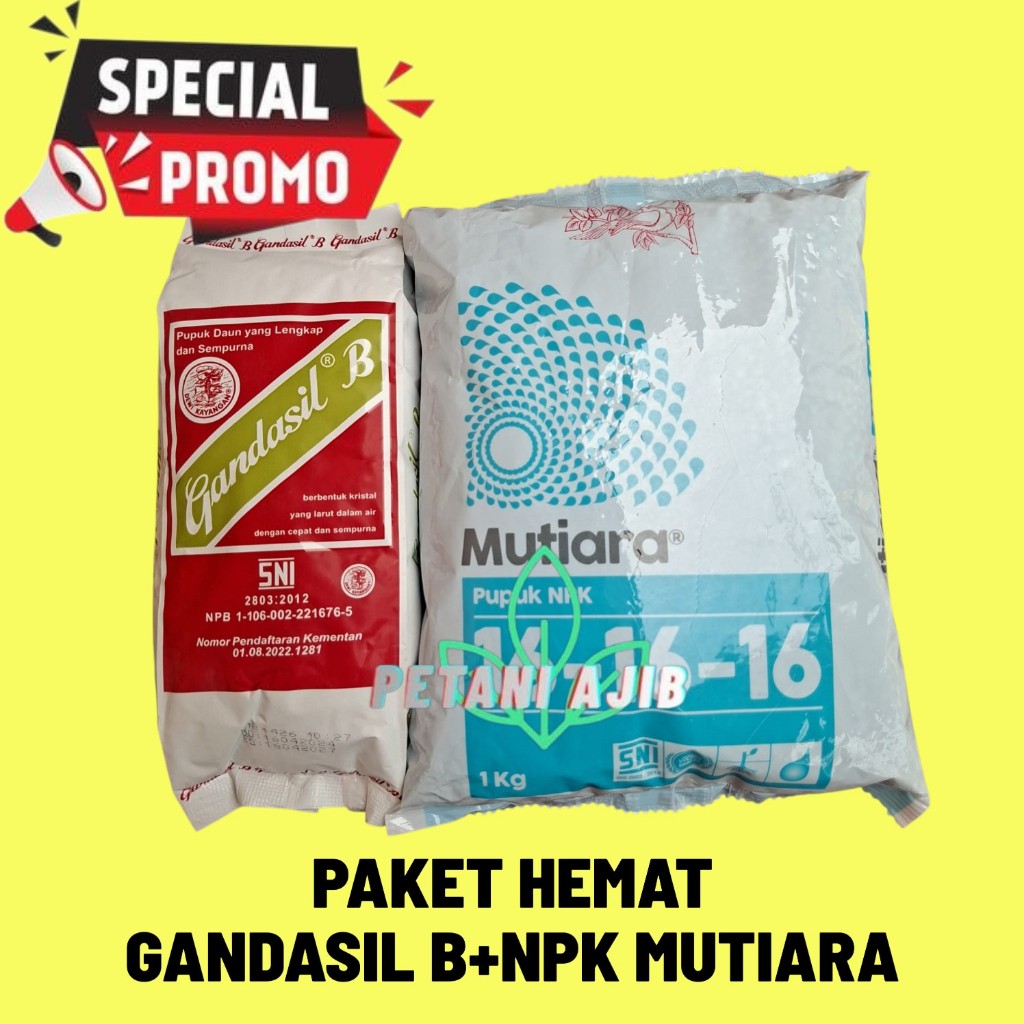 Paket HematPupuk Gandasil B Kemasan 500 Gram+Pupuk Mutiara Npk 161616 1KG Bisa cod