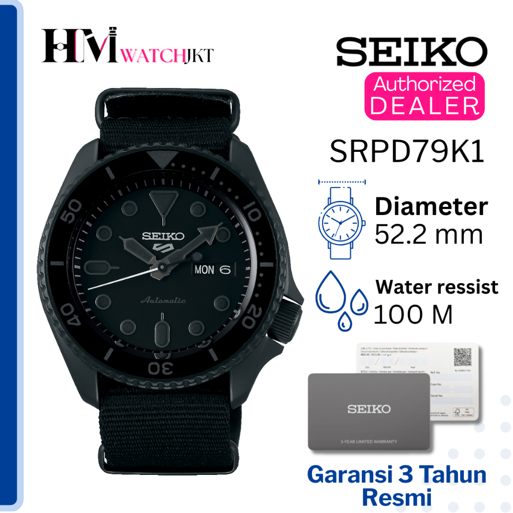 SEIKO 5 Sport SRPD79K1 Jam Tangan Pria Original Analog Automatic Diver Antiair