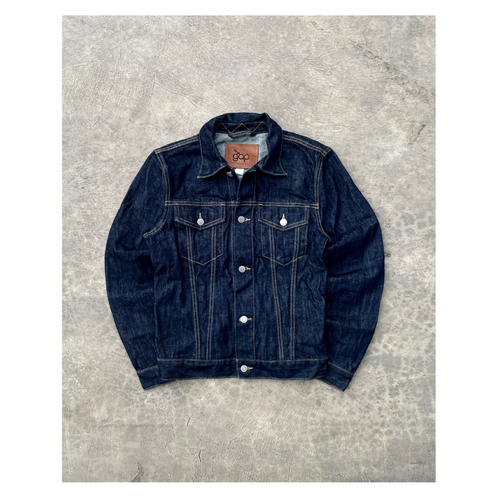 The Gap 1969 Raw Denim Jacket Type III Deep Indigo Jeans Tebal oz kaku amekaji japan