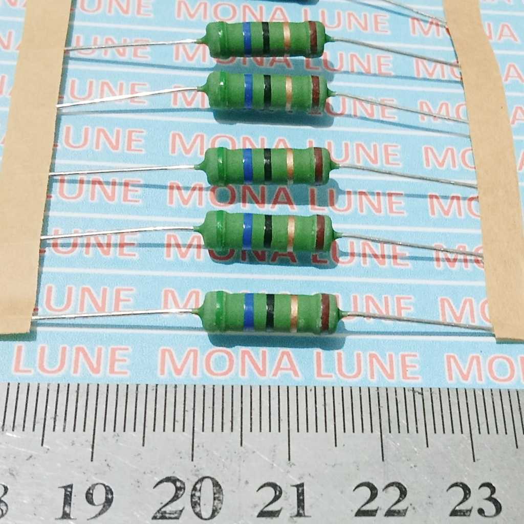 RENCENG HIJAU  56R 2W 1% KAKI TEMBAGA METAL FILM resistor 56 OHM 2 watt  56 R  2 w 2watt 1 persen