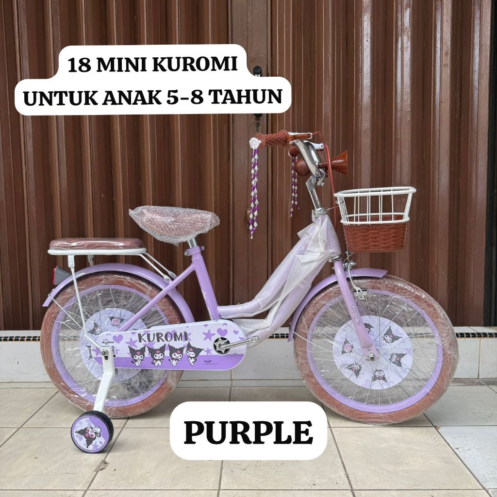 BATAM Sepeda Anak Perempuan 18 MINI KUROMI CHOCOLATE