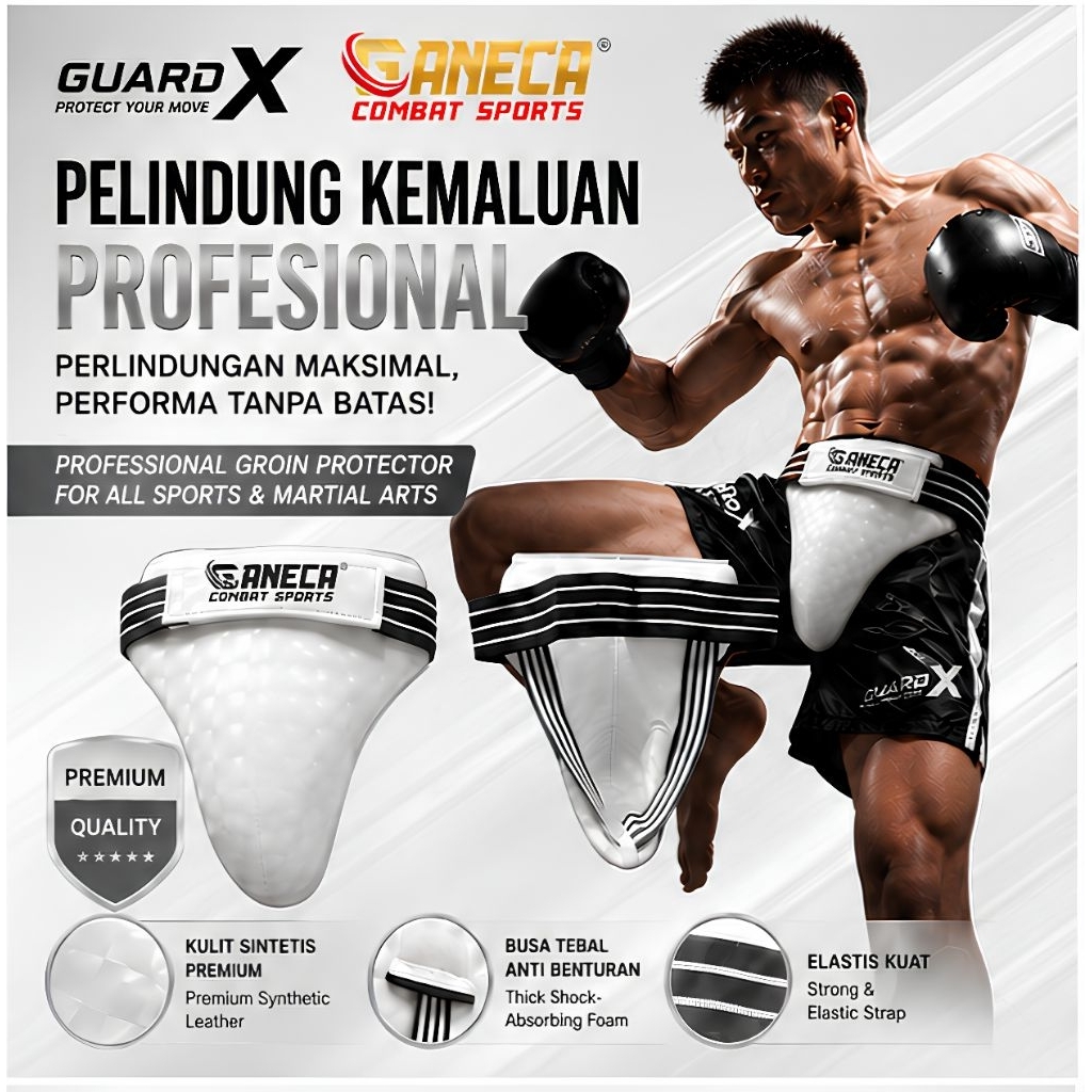 Men Groin Guard Taekwondo Karate MMA – Premium Polyurethane (PU) Protector Cup Pelindung Kemaluan Pr