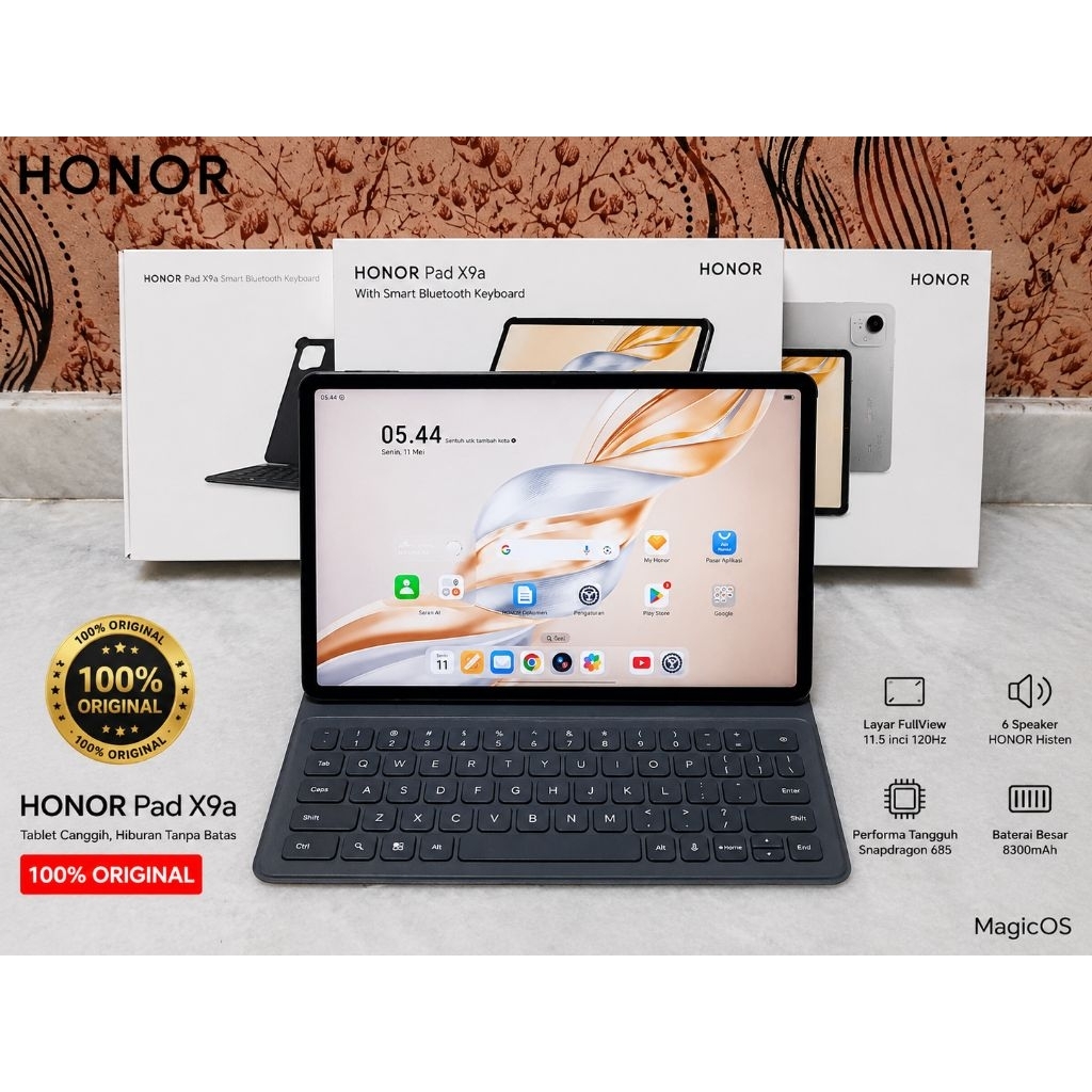 honor pad x9a 8/128 fullset second original termurah