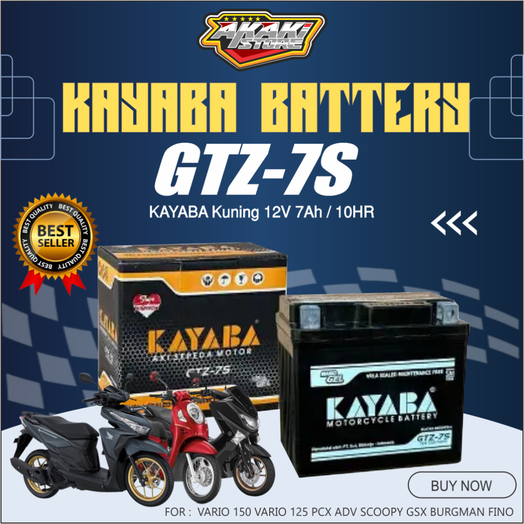 Aki Motor KAYABA GTZ7S Aki Kering VARIO 150 VARIO 125 PCX ADV SCOOPY GSX BURGMAN FINO GRANDE AIR BLA
