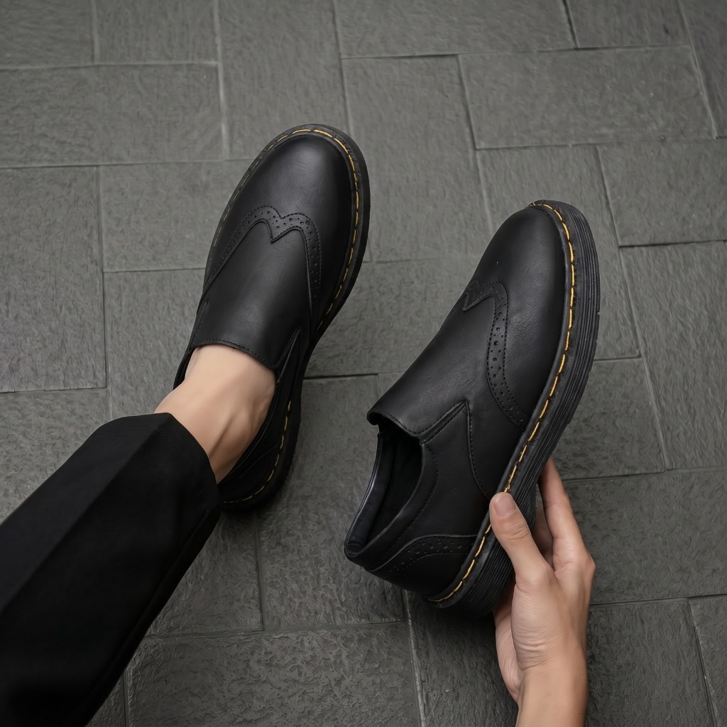 Sepatu Slop Docmart Pria Hitam Pantofel Kerja