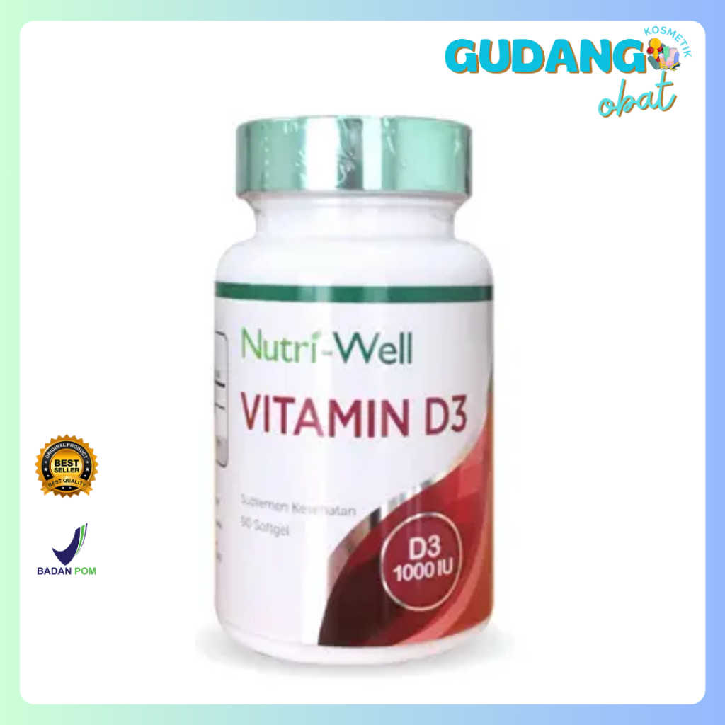 Nutriwell Vitamin D3 1000 IU 90 Softgel - Meningkatkan Sistem Imun & Kesehatan Tulang