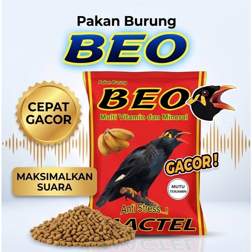 MACTEL BEO Pakan Burung Beo Voer Multivitamin Mineral Anti Stress & Gacor