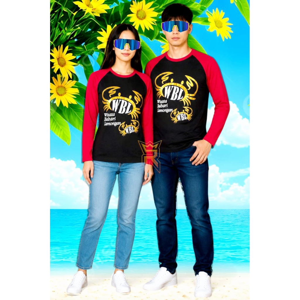 Kaos Wisata WBL Lamongan Reglan Panjang Kepiting – T-Shirt Unisex Wisata Bahari Cotton / Combed 30s 