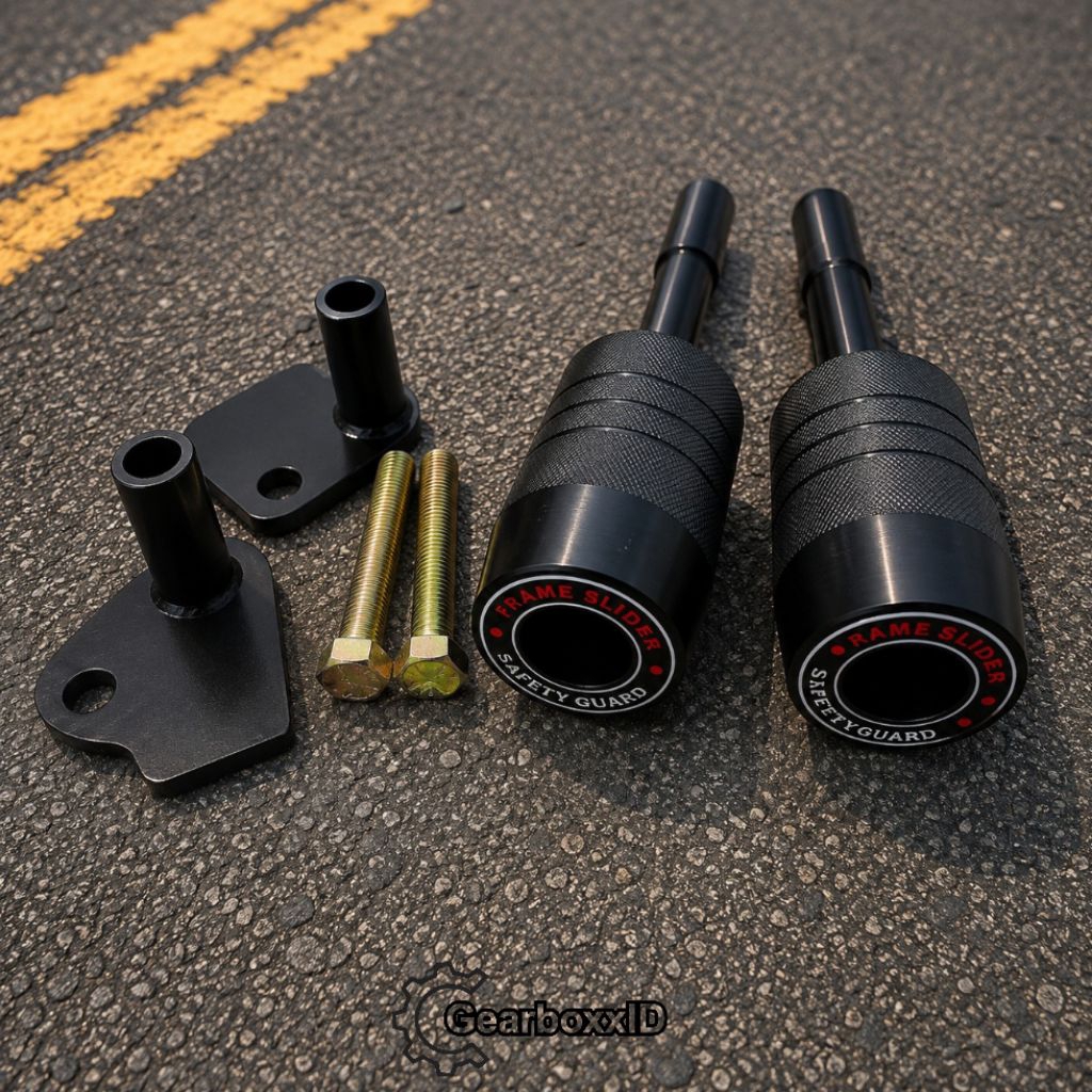 Frame Slider untuk Motor VIXION R MT15 XSR155 R15V3 Plus Jalu Agna Full Hitam Aksesoris Variasi Peli