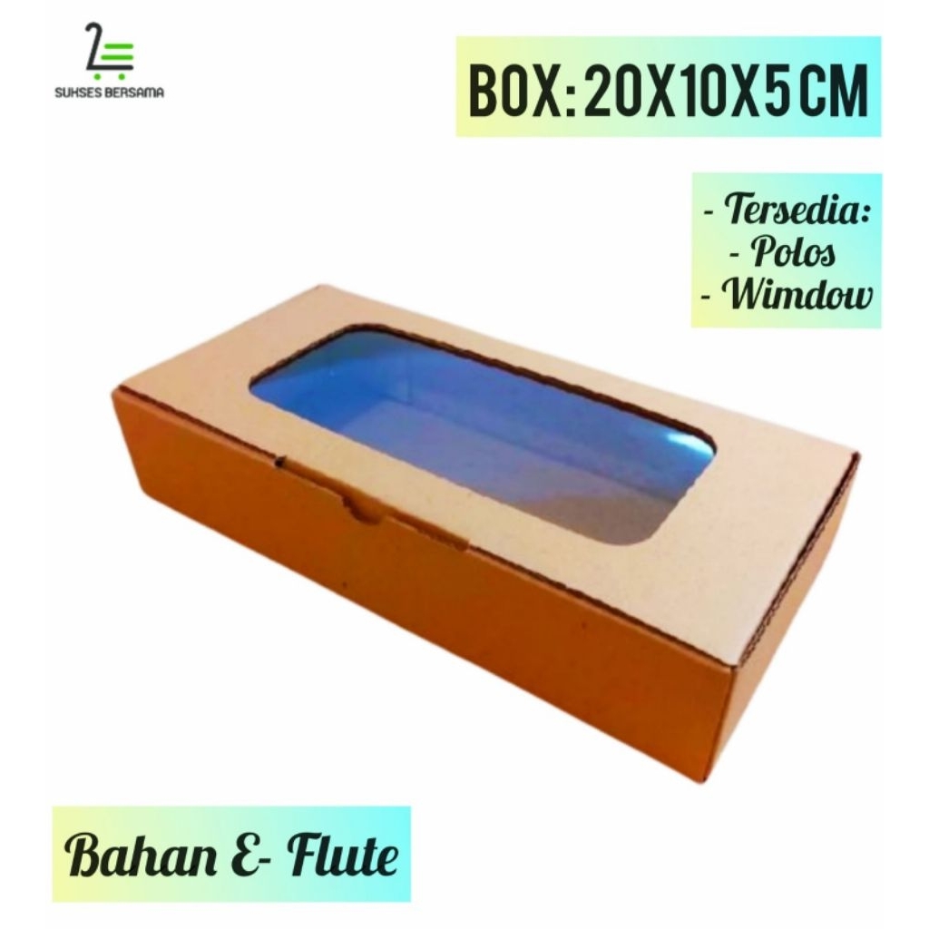 Box 20x10x5 cm (E-Flute)/Kotak Brownies/Kotak Hampers/Brownies Jendela Mika