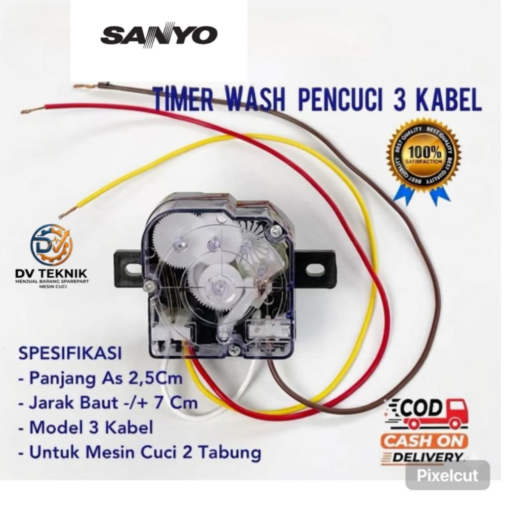TIMER WASH MESIN CUCI SANYO 2 TABUNG 3 KABEL / TIMER MESIN CUCI SANYO