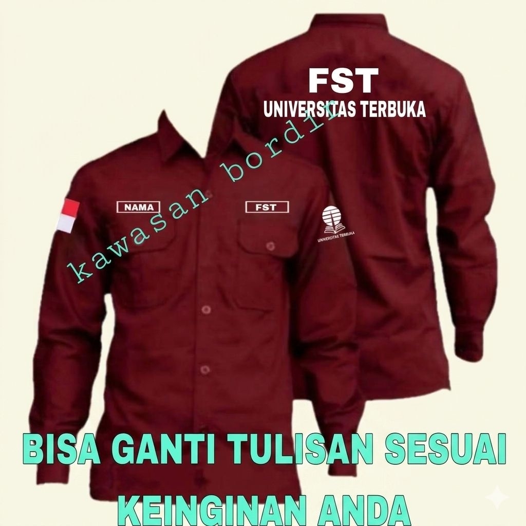 custom Terbaru kemeja UT universitas terbuka sains dan teknologi seragam universitas terbuka kemeja 
