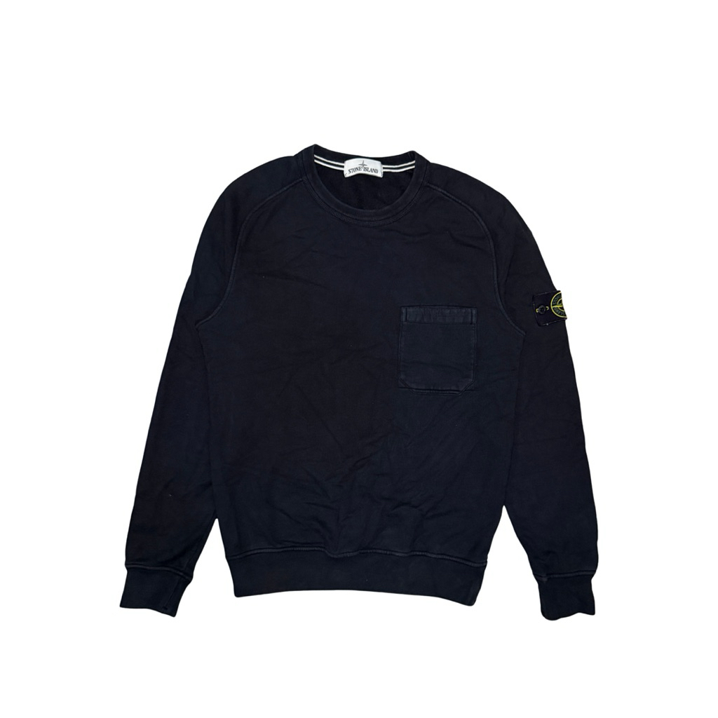 STONE ISLAND CREWNECK SINGLE POCKET NAVY S 452