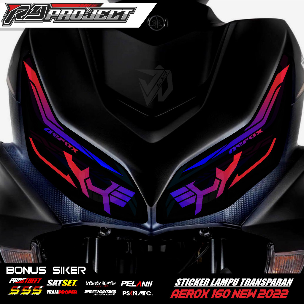Stiker Lampu AEROX 160 | Stiker Variasi Lampu Alis Motor YAMAHA AEROX 160 New | Stiker Alis AEROX Rg