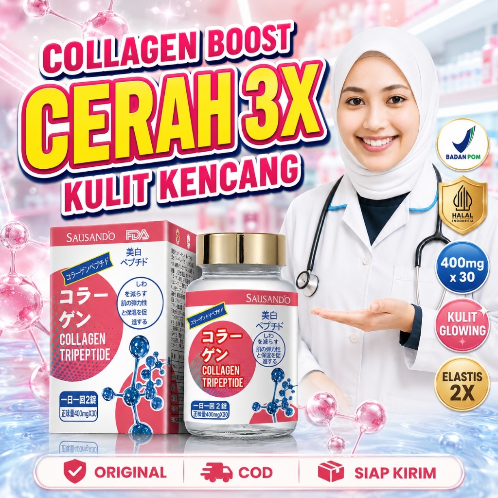 SAUSANDO Collagen Pemutih Badan Tripeptida Kolagen-300mg Colagen Kapsul