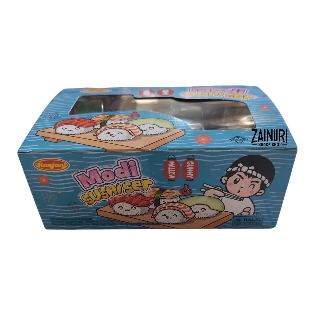 Ranjani Modi Sushi Set Permen Jelly Mallow Gummy 1 Box Isi 24 pcs x 8g Jeli Bentuk Sushi Halal BPOM