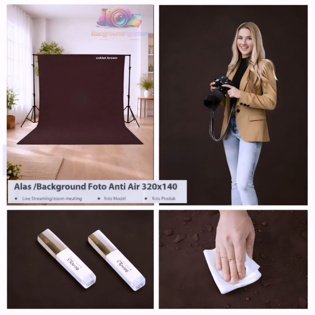 Alas Foto/Vidio Trend 100 x 140cm Bahan Kulit Sintetis - Tahan Air Multifungsi Untuk Foto Dan Vidio