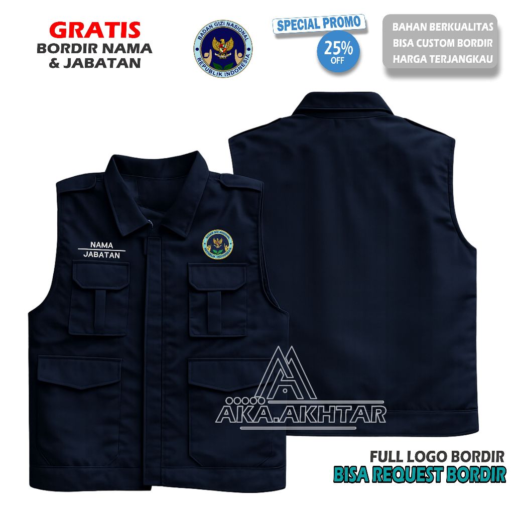 ROMPI BGN GRATIS BORDIR NAMA DAN JABATAN | ROMPI SPPG | ROMPI PETUGAS SPPG
