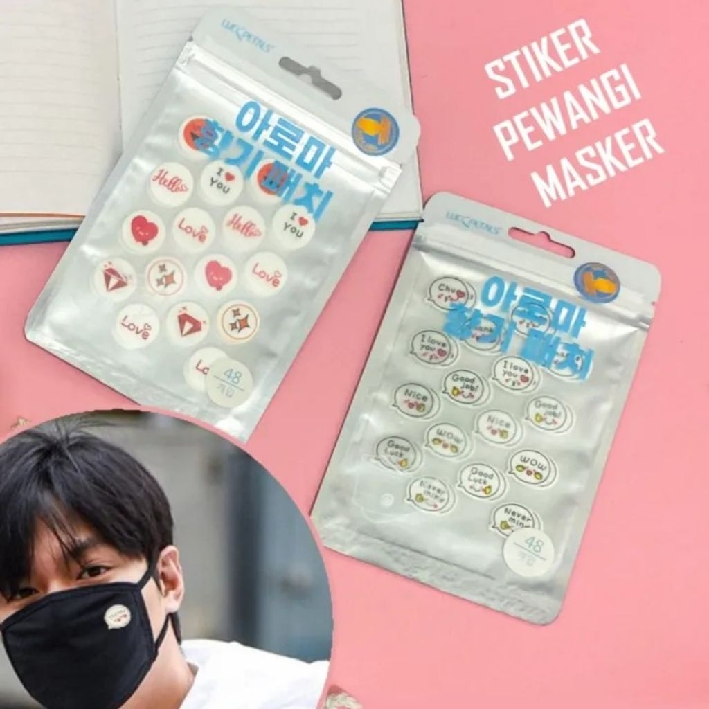 48PCS STIKER TEMPELAN HIASAN ACC MASKER AROMATHERAPY LEMON MASK PATCH DENGAN KARAKTER KARTUN LUCU CU