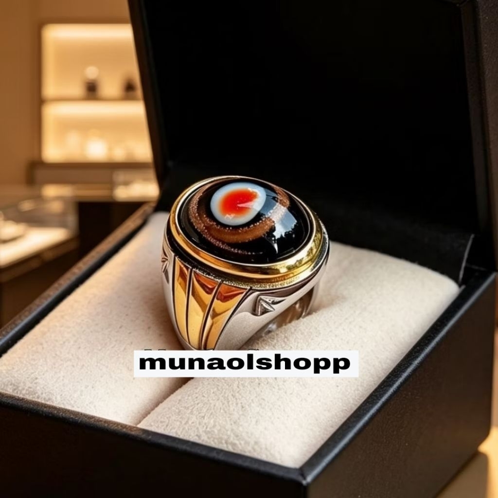Cincin Batu Mata Ikan Ring Titanium