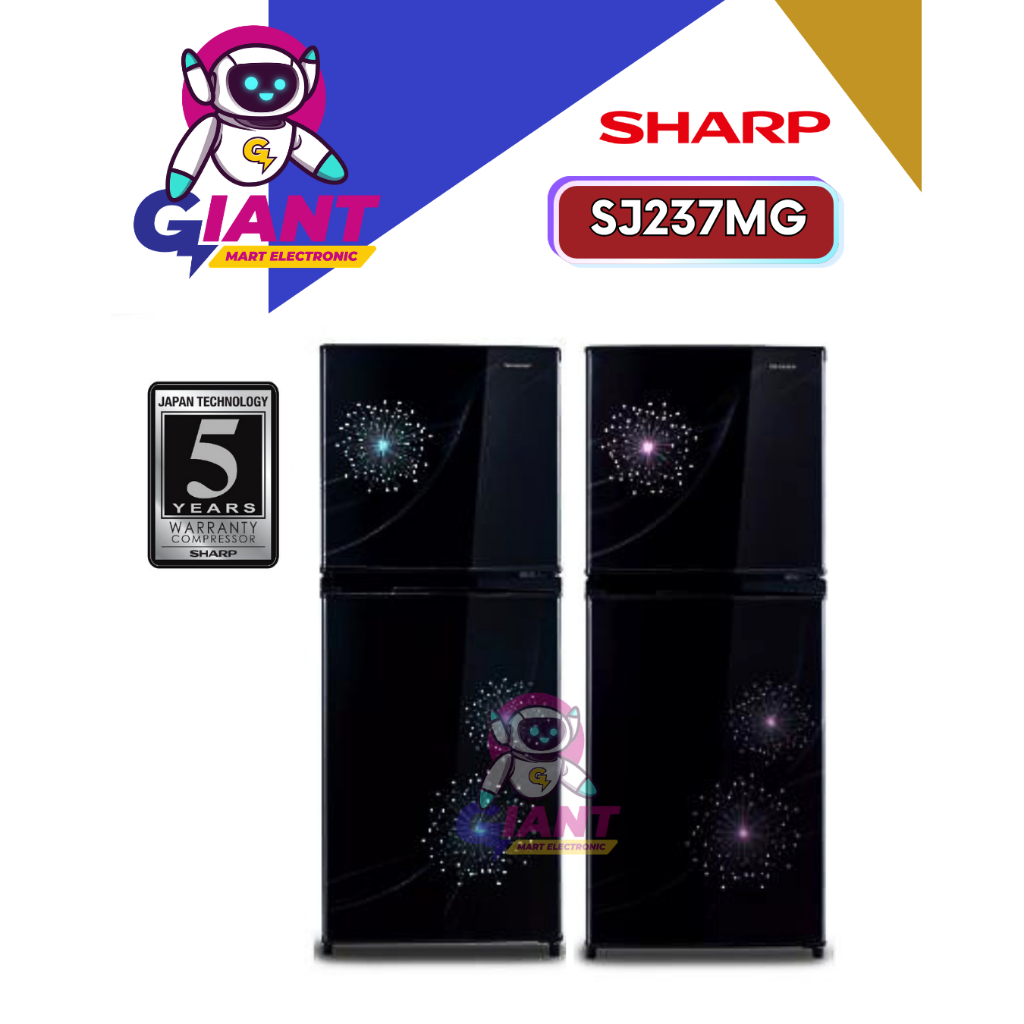 KULKAS 2 PINTU SHARP SJ237MG-DP/SJ237MG-DB / SJ-237MG-DP/SJ-237MG-DB MEGA FREEZER