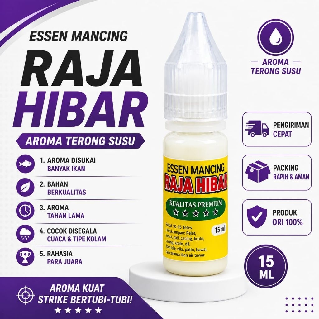 Essen Mancing Raja Hibar Aroma Terong Susu 15ml | Essen Juara Harian & Lomba