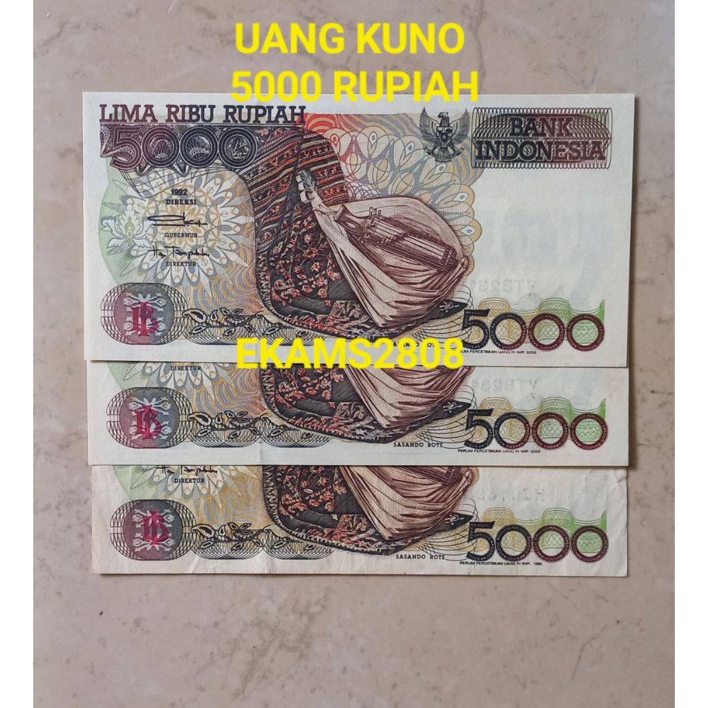 Uang kertas kuno 5000 rupiah request khusus