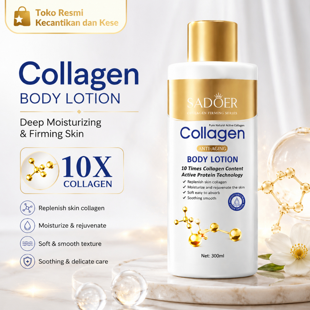 SADOER Collagen Body Lotion 200ml – Kulit Lembap & Kenyal