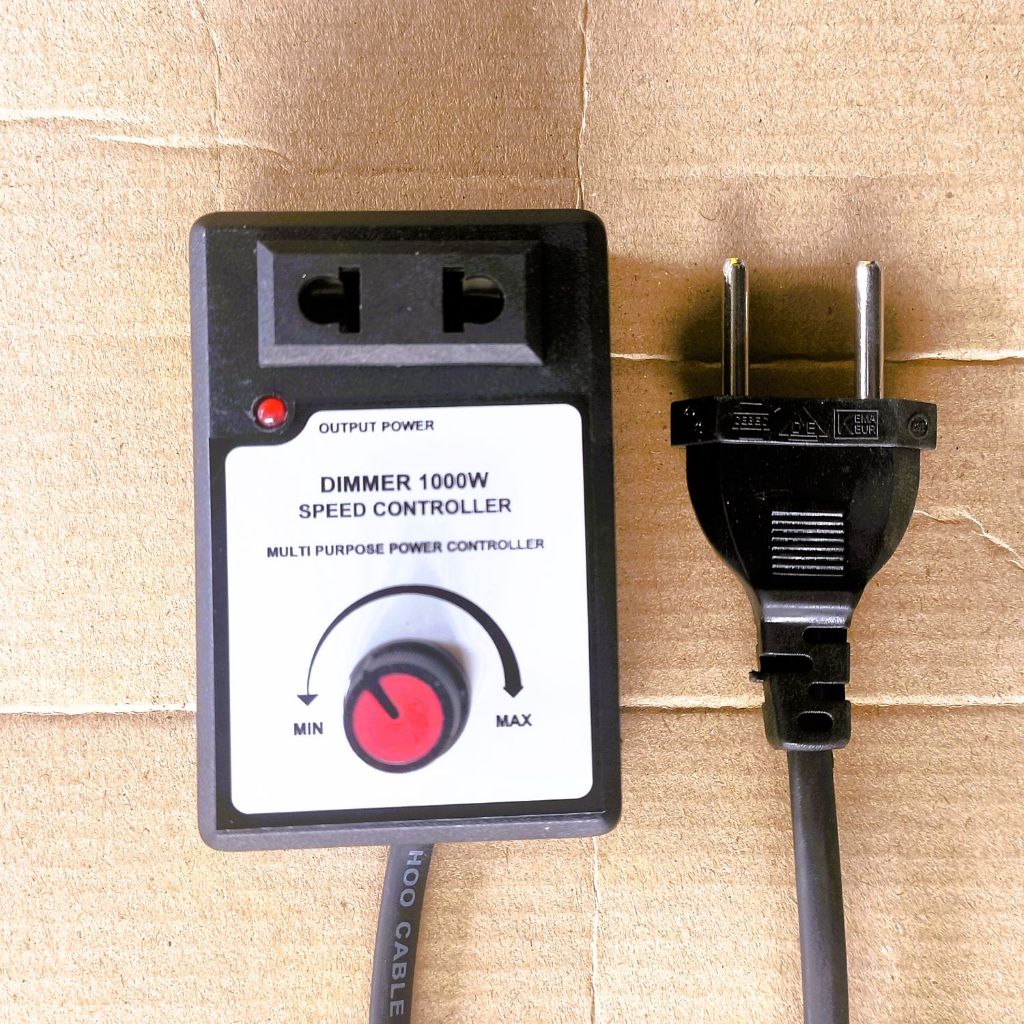 Dimmer 1000 Watt Stop Kontak Colok 220V AC pengatur putaran speed controller kipas gerinda bor 1000W