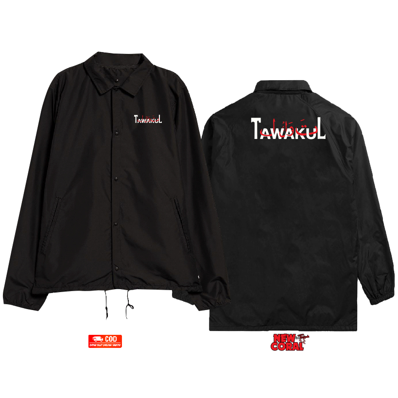 jaket coach windbreaker Islam Muslim Tawakal bahan waterproof kualitas distro termurah