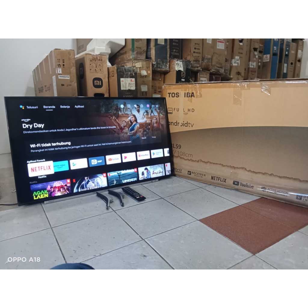 TV LED TOSHIBA ANDROID 43 INC NETFLIX YOUTUBE KONDISI BEKAS MASIH SEGEL (4709)