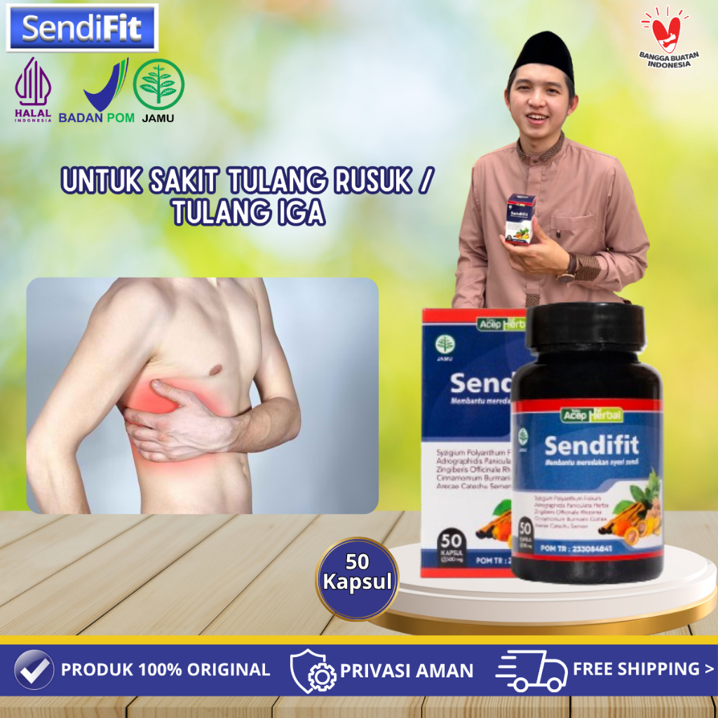 Sendifit Kapsul - Obat Herbal Sakit Tulang Rusuk, Obat Nyeri Tulang Rusuk Tulang Iga, Obat Patah Tul