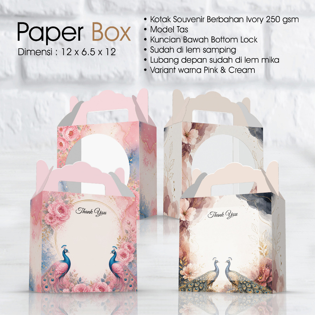 box sovenir 12 x 6,5 x 12 x ivory 250 gsm