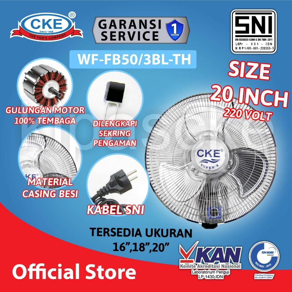 CKE Kipas Angin Dinding 20 Inch dengan Baling-Baling Besi Tahan Lama