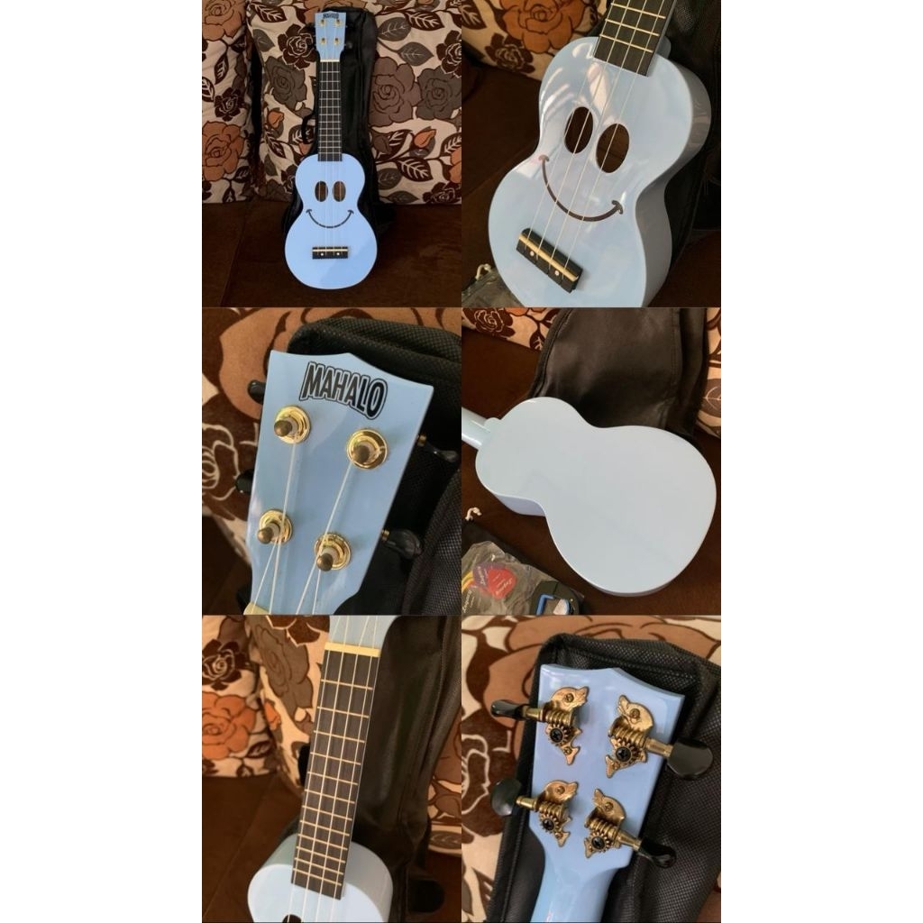 preloved ukulele soprano mahalo u-smile varian warna biru gitar